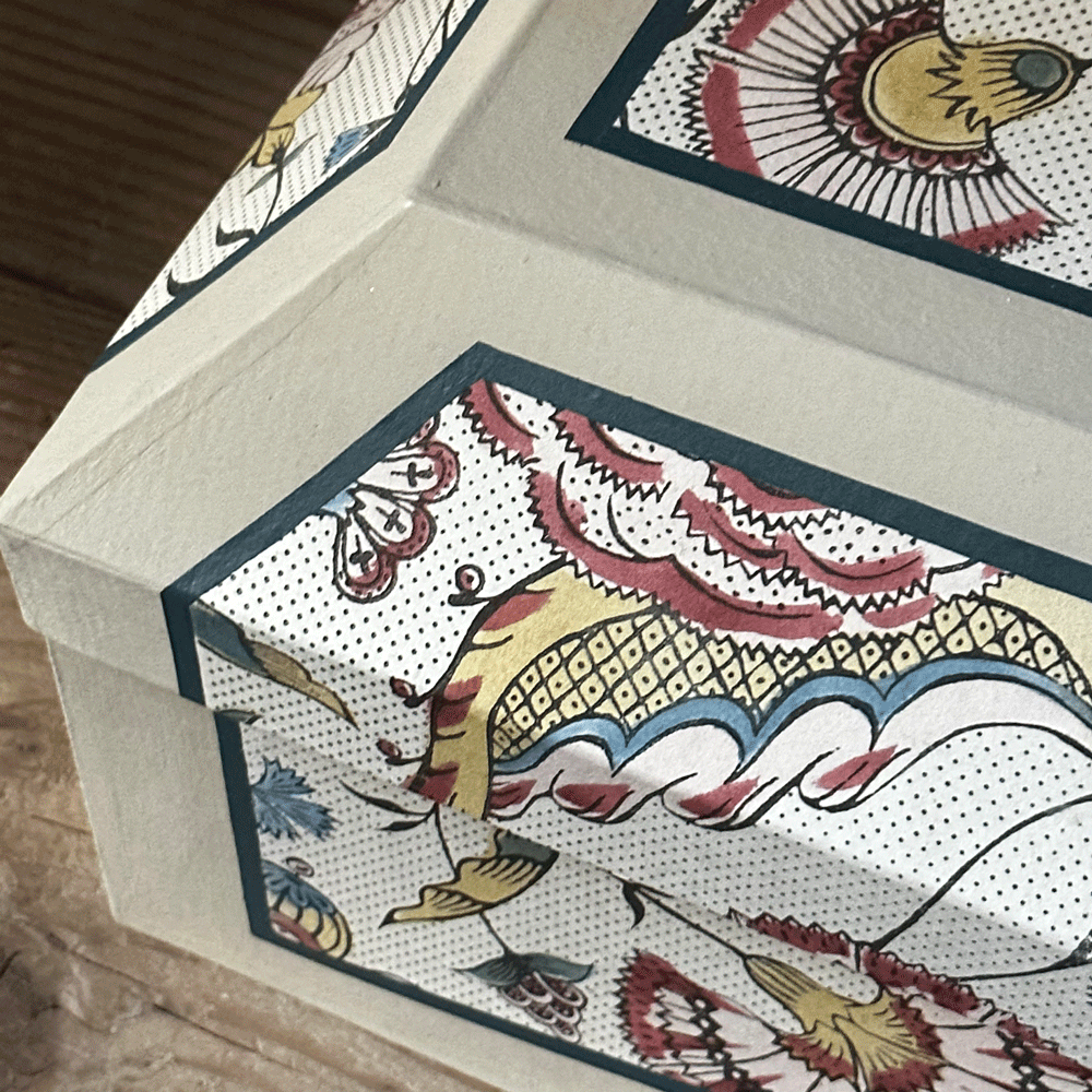 Antoinette Poisson Medium Wedding Gift Box in Jaipur 57A Pattern - Perfect for Bridal Showers, Anniversary Gifts & Luxury Wedding Favors