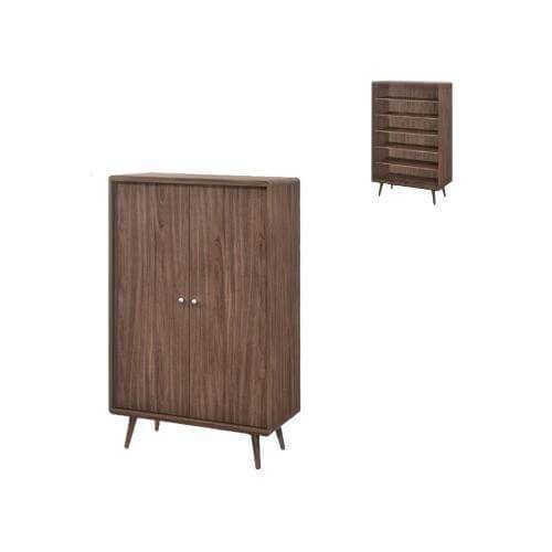 Mackinsley Shoe Cabinet - 3-Tier Storage Organizer for Entryway, Closet & Mudroom - Space Saving Shoe Rack for Men & Women - Sturdy Wooden Shoe Shelf for Home Organization (White)