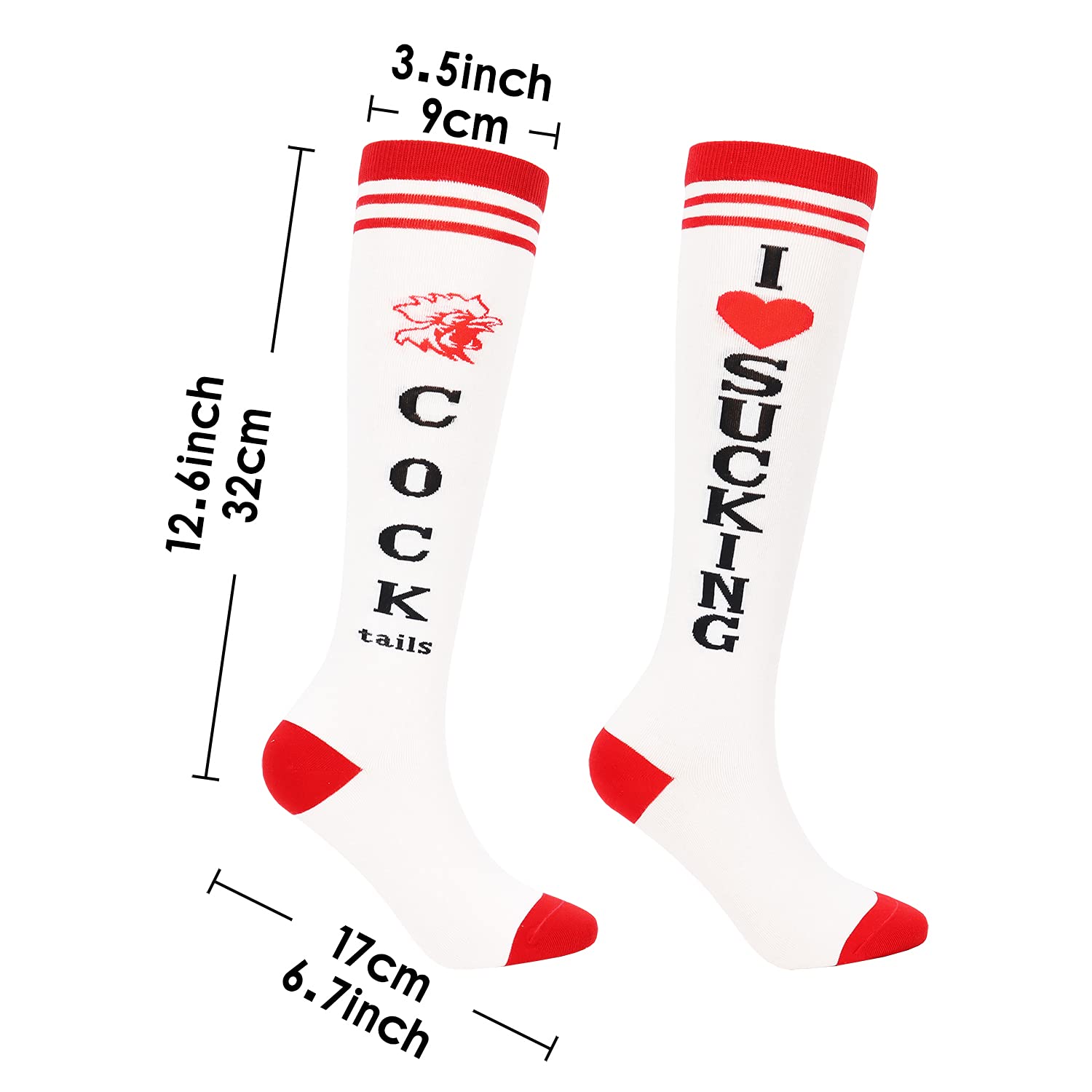 Funny Cocktail Socks - I Love Cocktails Knee-High Party Stockings | Novelty Gag Gifts for Christmas, White Elephant Exchange | Perfect for Cocktail Parties, Bar Hopping & Gift Giving