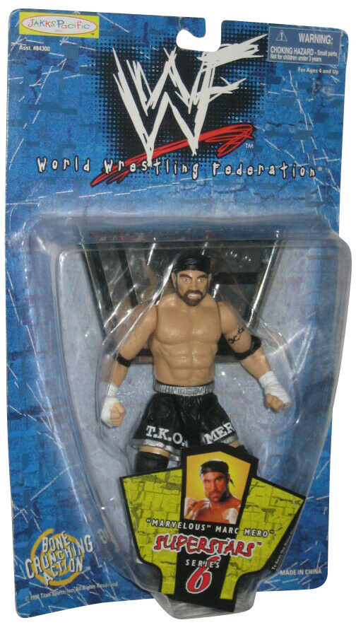 1998 WWF Jakks Pacific Superstars Series 6 Marvelous Marc Mero Wrestling Action Figure - Collectible Vintage Toy for WWF Fans & Wrestling Memorabilia Collectors