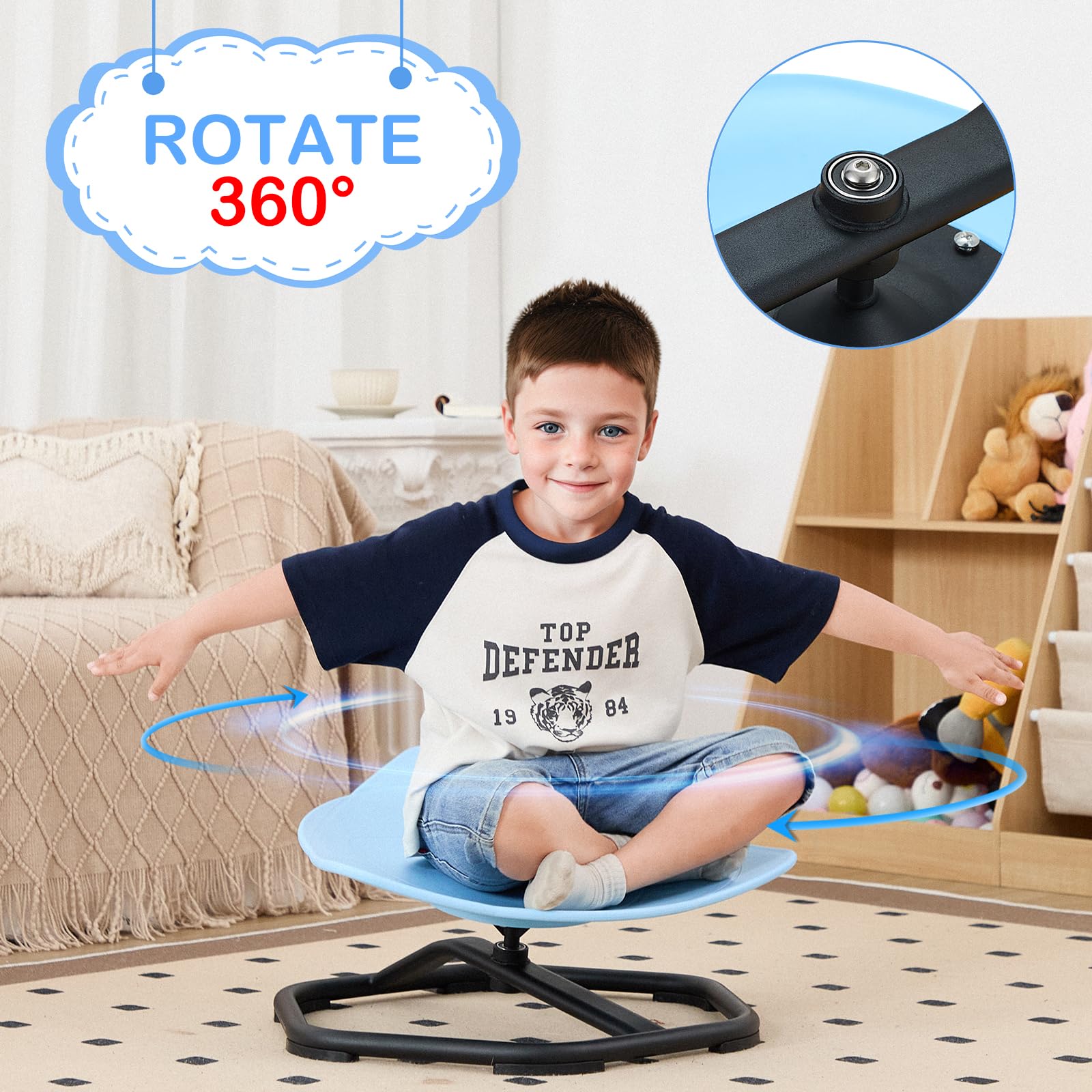 Spinning Sensory Chair for Kids - ADHD & Autism Therapy Tool, Captain America Inspired Sensory Toy for Play & Relaxation - Perfect for Home, Classroom & Sensory Rooms