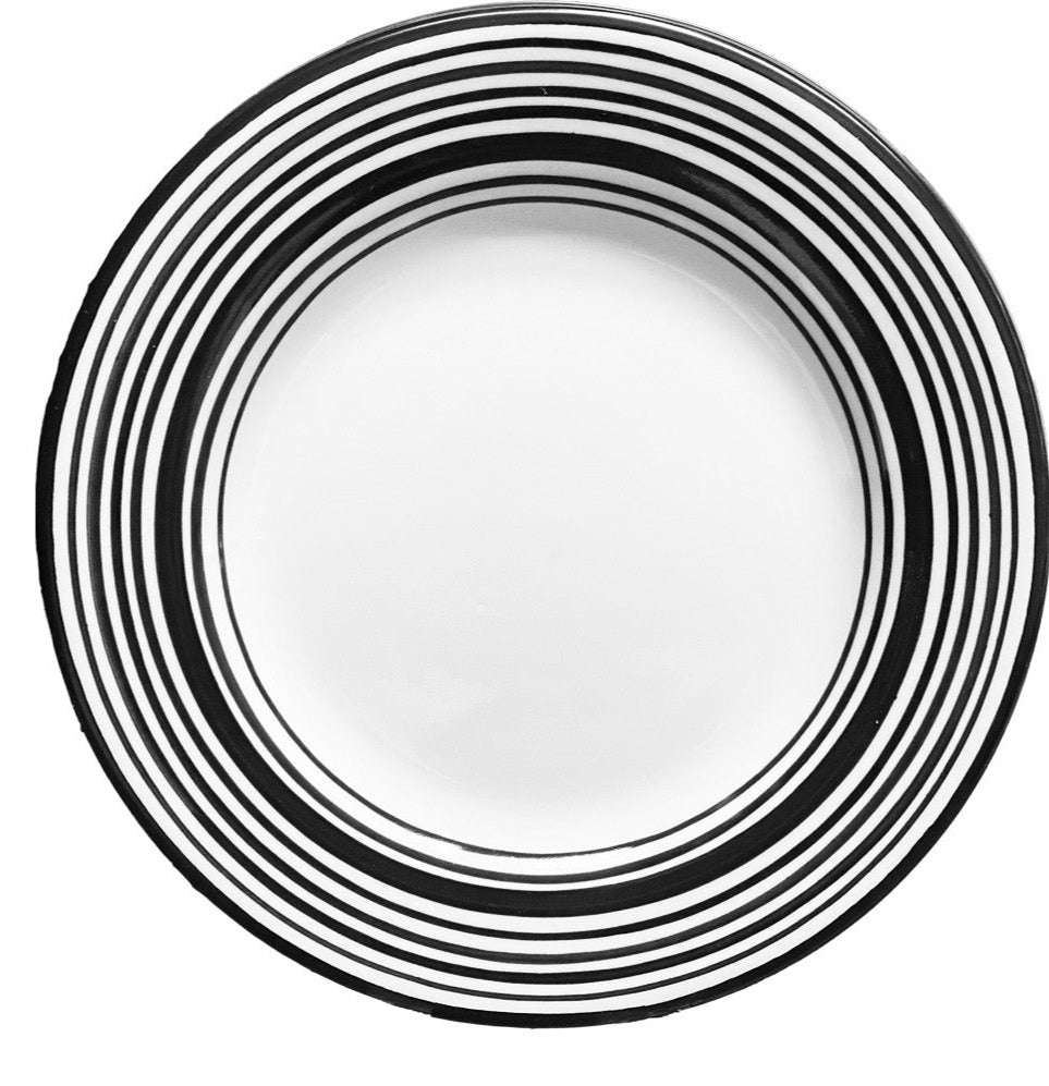 Elegant White & Black Tuxedo Plate - 7 Inch Diameter for Weddings, Parties & Formal Dining | Stylish Dinnerware for Special Occasions