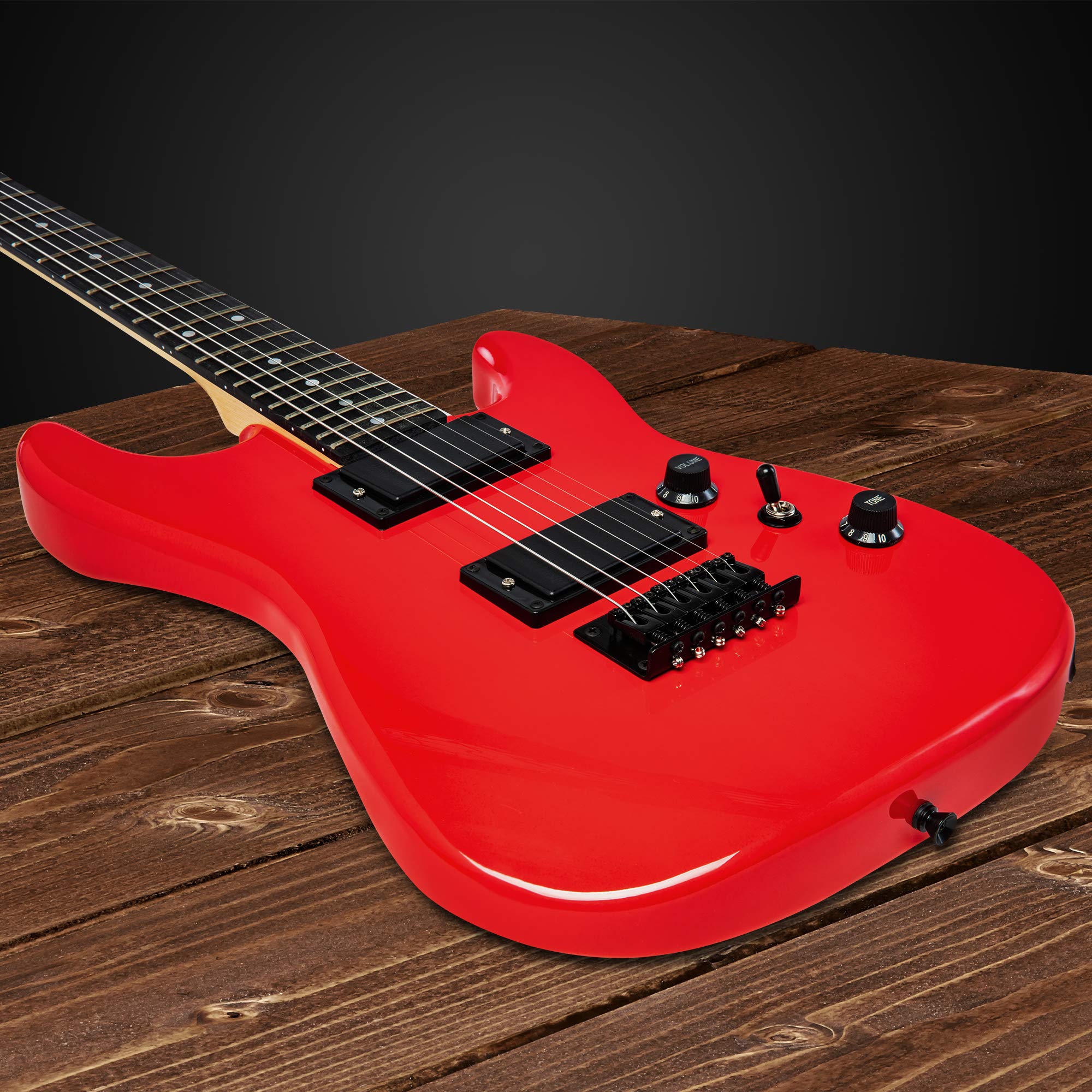 LyxPro 36 Inch 3/4 Size Electric Guitar Starter Kit for Kids & Beginners - Includes Amp, 6 Strings, 2 Picks, Shoulder Strap, Digital Tuner, Cable & Gig Bag (Red) - Perfect for Learning, Practice & Home Performances
