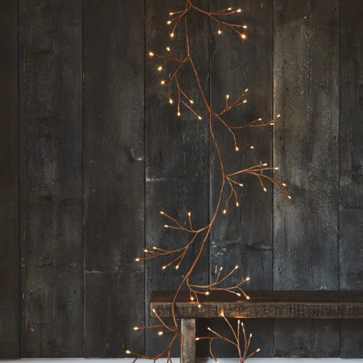 Solar & Battery Powered Ivy Garland Lights - Brown - Perfect for Outdoor Patio, Garden, and Wedding Decorations