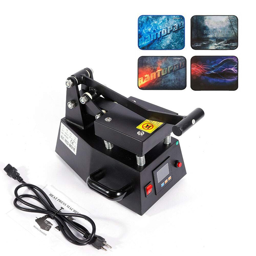 600W Digital Heat Press Machine for T-Shirts, Hats, Mugs & Mouse Pads - Industrial Grade Hot Stamping Equipment with Single Heater (0-250℃, Black) - Perfect for DIY Logo Printing, Custom Apparel & Promotional Items
