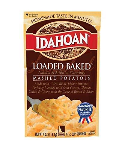Idahoan Loaded Baked Mashed Potatoes - 3 Pack (4oz Bags) | Instant Potato Mix for Quick Meals, Camping & Holiday Dinners