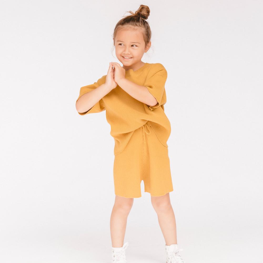 Mustard Kids Mini Summer Knit Set - Soft & Breathable Cotton Outfit for Toddlers - Perfect for Beach, Playdates & Summer Vacations