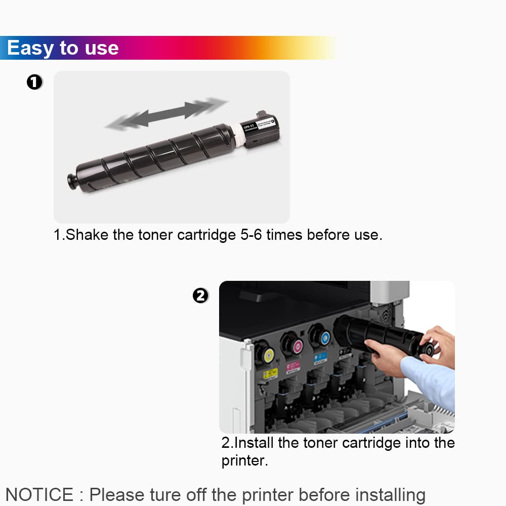 Canon GPR-53 Toner Cartridge 4-Pack for imageRUNNER ADVANCE Printers - Office & Home Use