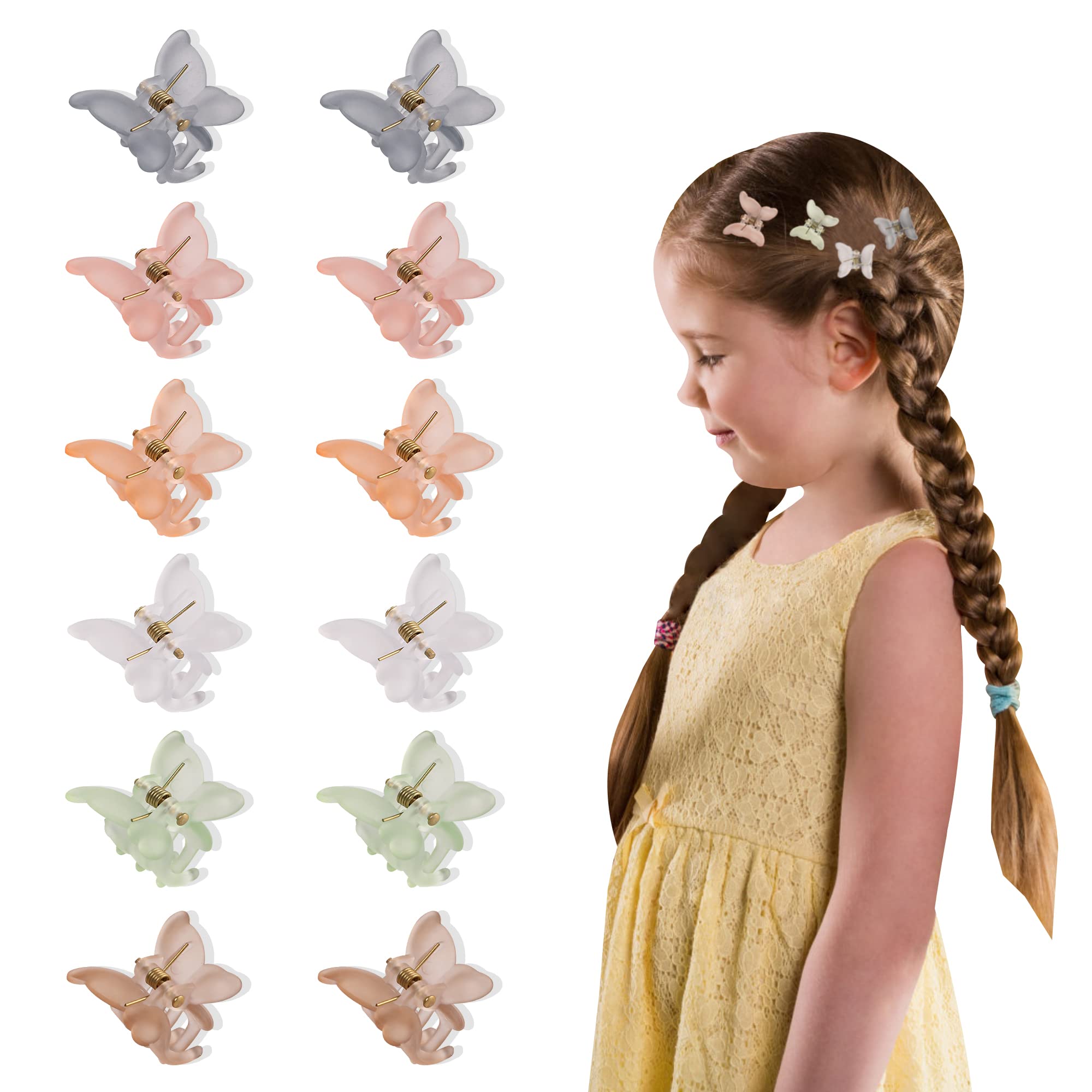 Mini Butterfly Hair Clips for Girls & Women - 90s Cute Tiny Claw Clips for Toddlers | Perfect for School, Parties & Everyday Hairstyles