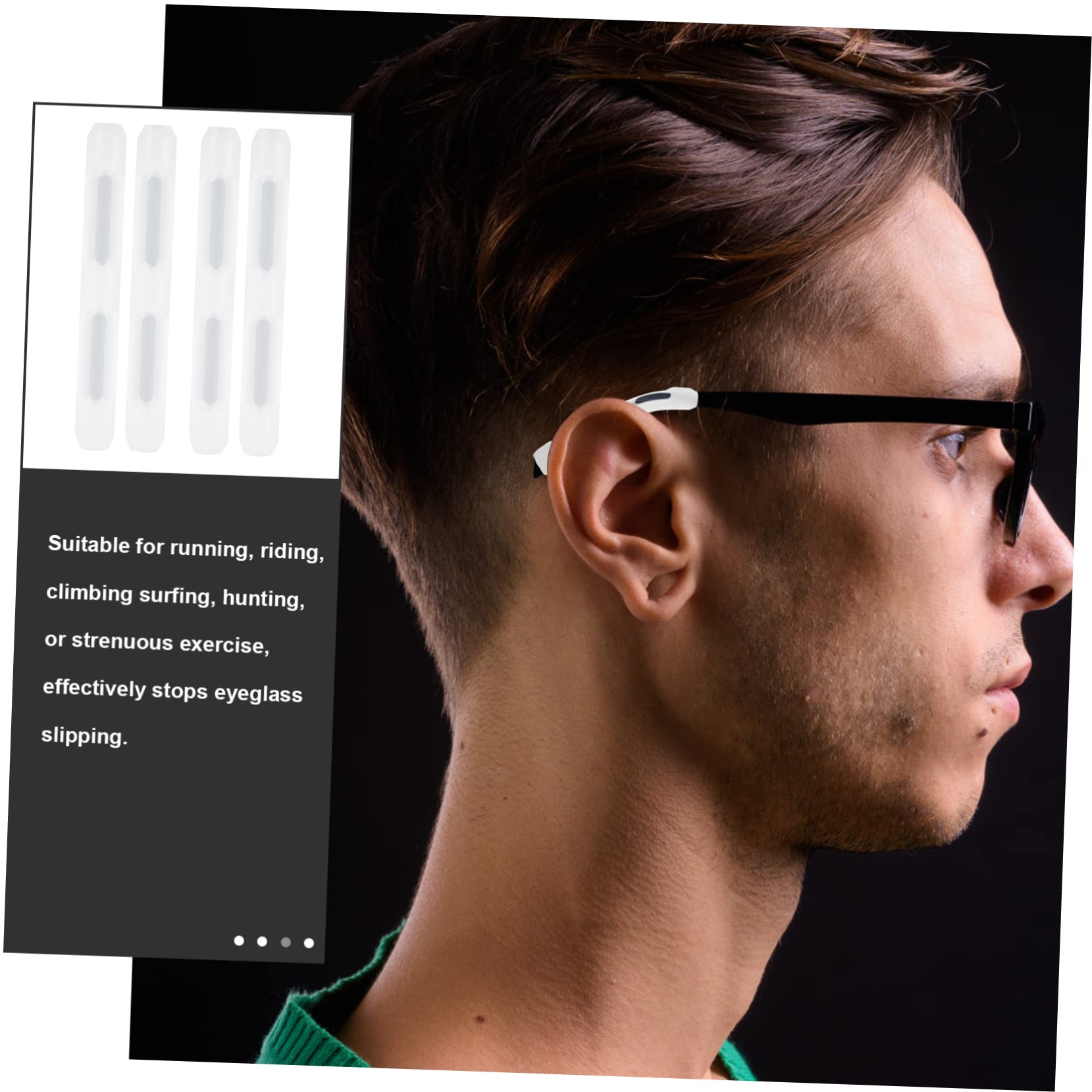 SOLUSTRE 30 Pairs Glasses Ear Support - Anti-Slip Silicone Temple Pads for Eyeglasses & Sunglasses - Comfortable Nose Pads & Ear Grips for All-Day Wear - Perfect for Reading, Driving, Work & Outdoor Activities