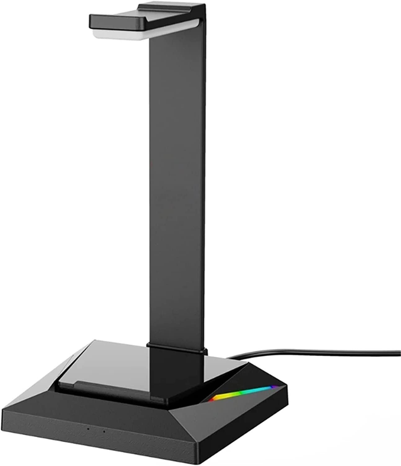 Premium Gaming Headphone Stand with USB & USB-C Charging Ports, Adjustable Headset Holder & LED Breathing Light - Perfect for PC, Laptop, Gaming Setup (Black) - Organize Headphones & Charge Devices Simultaneously