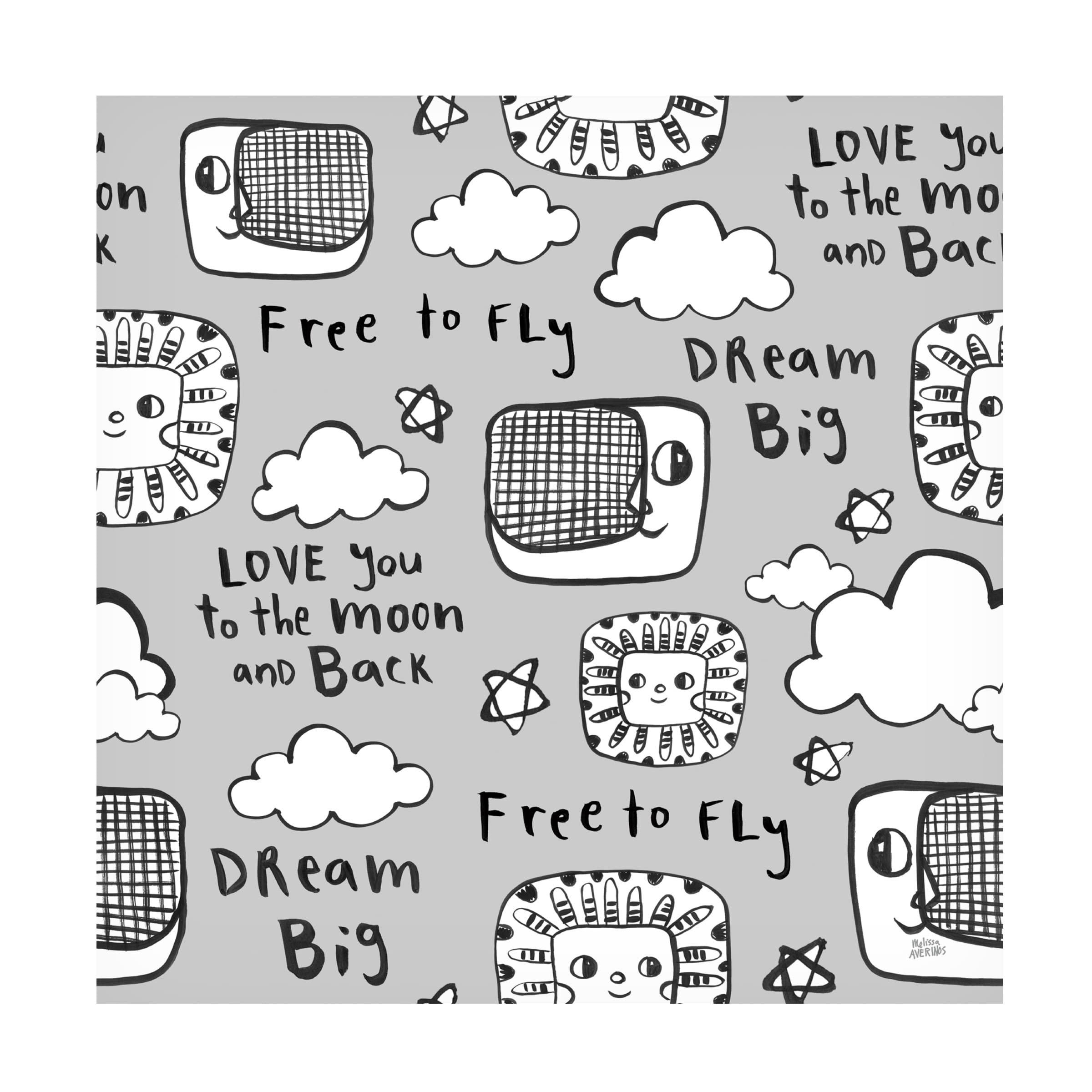 Trademark Fine Art 'Scandy Baby Pattern IVC' Canvas Wall Art by Melissa Averinos - Scandinavian Nursery Decor, Modern Baby Room Painting, Gender Neutral Wall Art for Kids Bedroom & Playroom