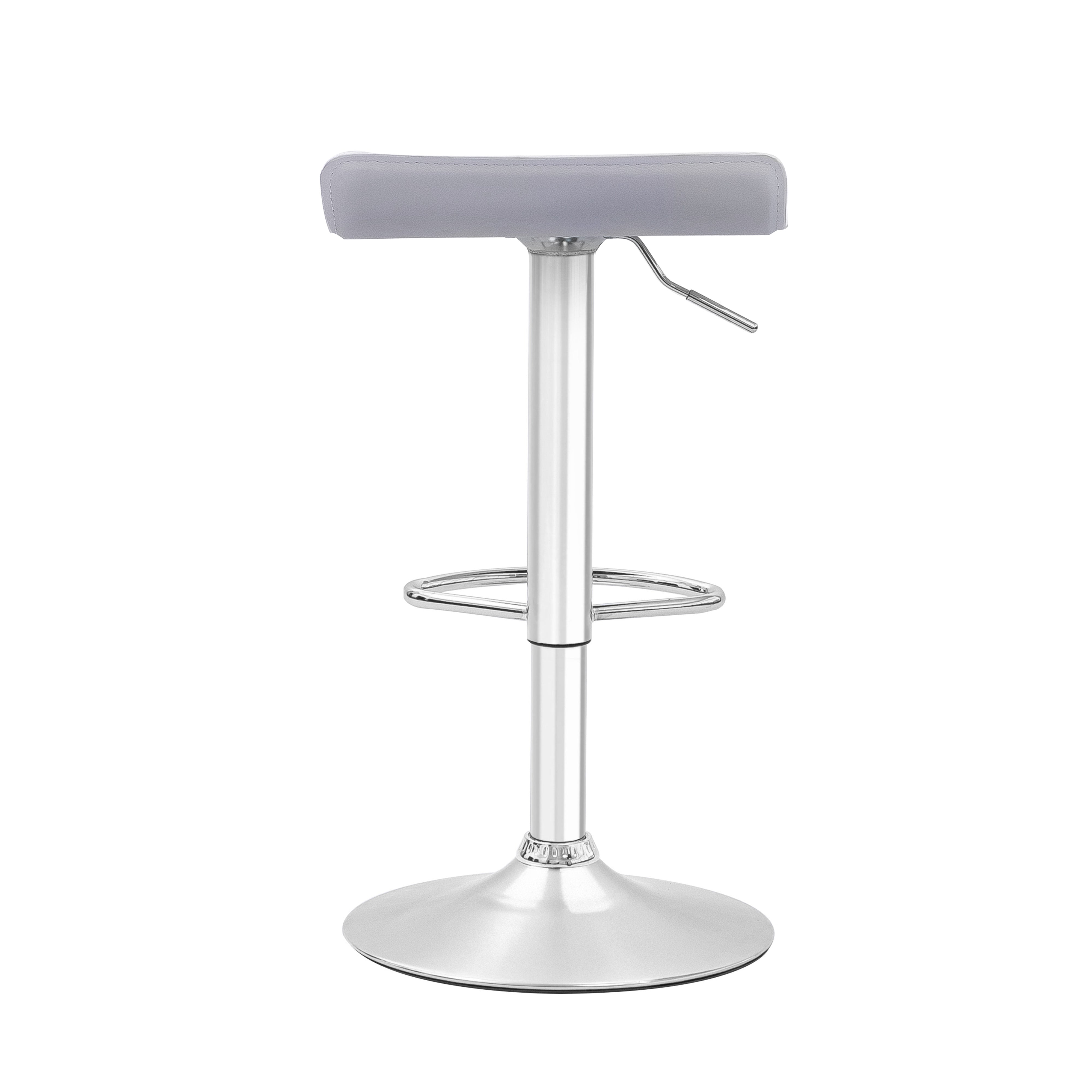 Urban Style Craig Bar Stools - Adjustable Height Gas Lift Barstools with Chrome Base & White PU Seat (Set of 2) - Perfect for Kitchen Island, Home Bar & Dining Counter