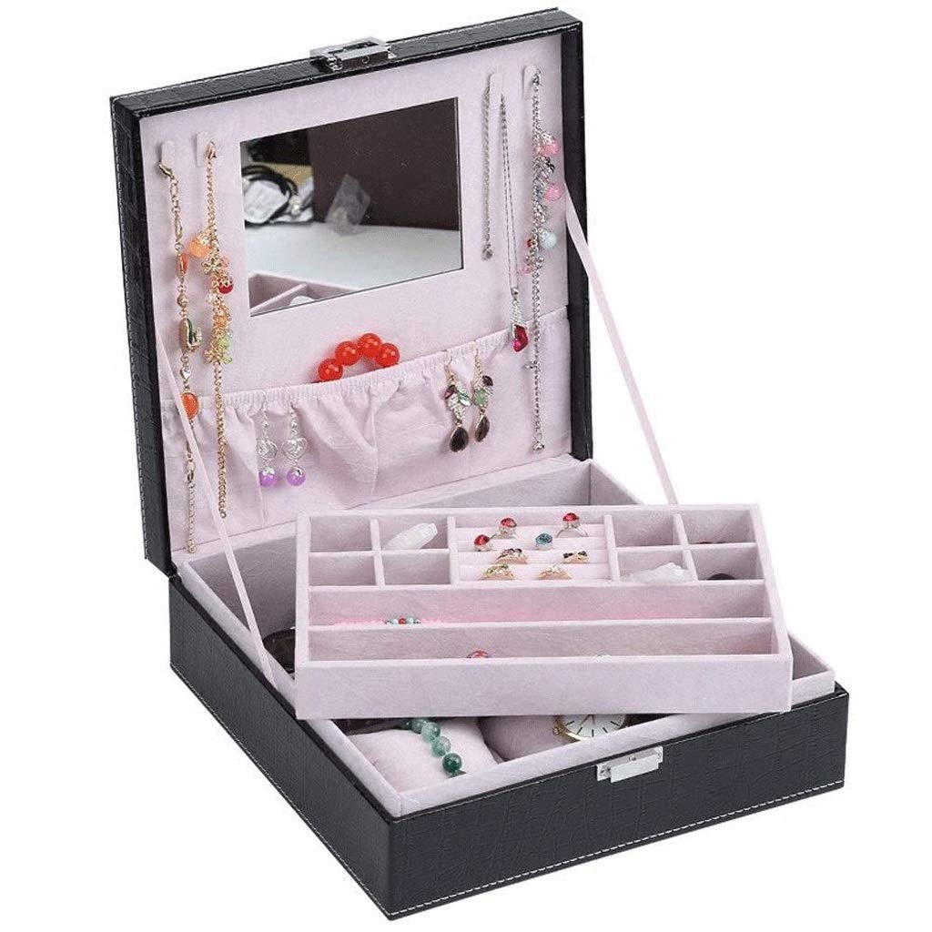 GPPZM Jewelry Organizer Box with Lock - Bright Color Jewelry Storage Display Case for Women & Teen Girls - Perfect for Travel, Home, and Gift Giving