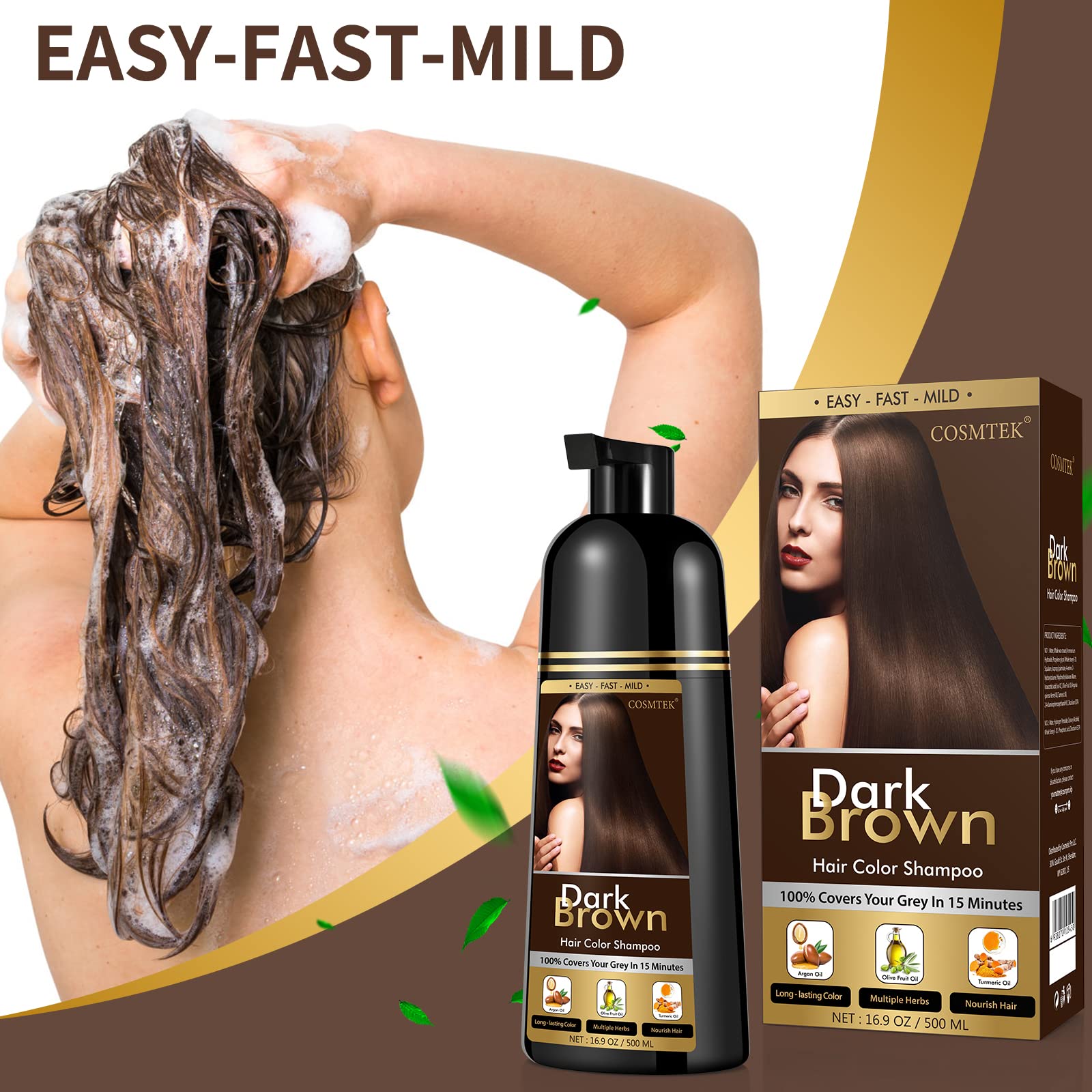 **Keratin Hair Dye Shampoo & Conditioner Set – Gray Coverage & Damage Repair for Color-Treated Hair (500ml x 2) – Perfect for Salon-Quality At-Home Hair Care**