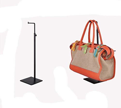 Adjustable Metal Handbag Rack - Tabletop Purse Display Stand with Single Hook for Handbags, Purses & Accessories (Black) - Perfect for Retail Stores, Boutiques & Home Organization