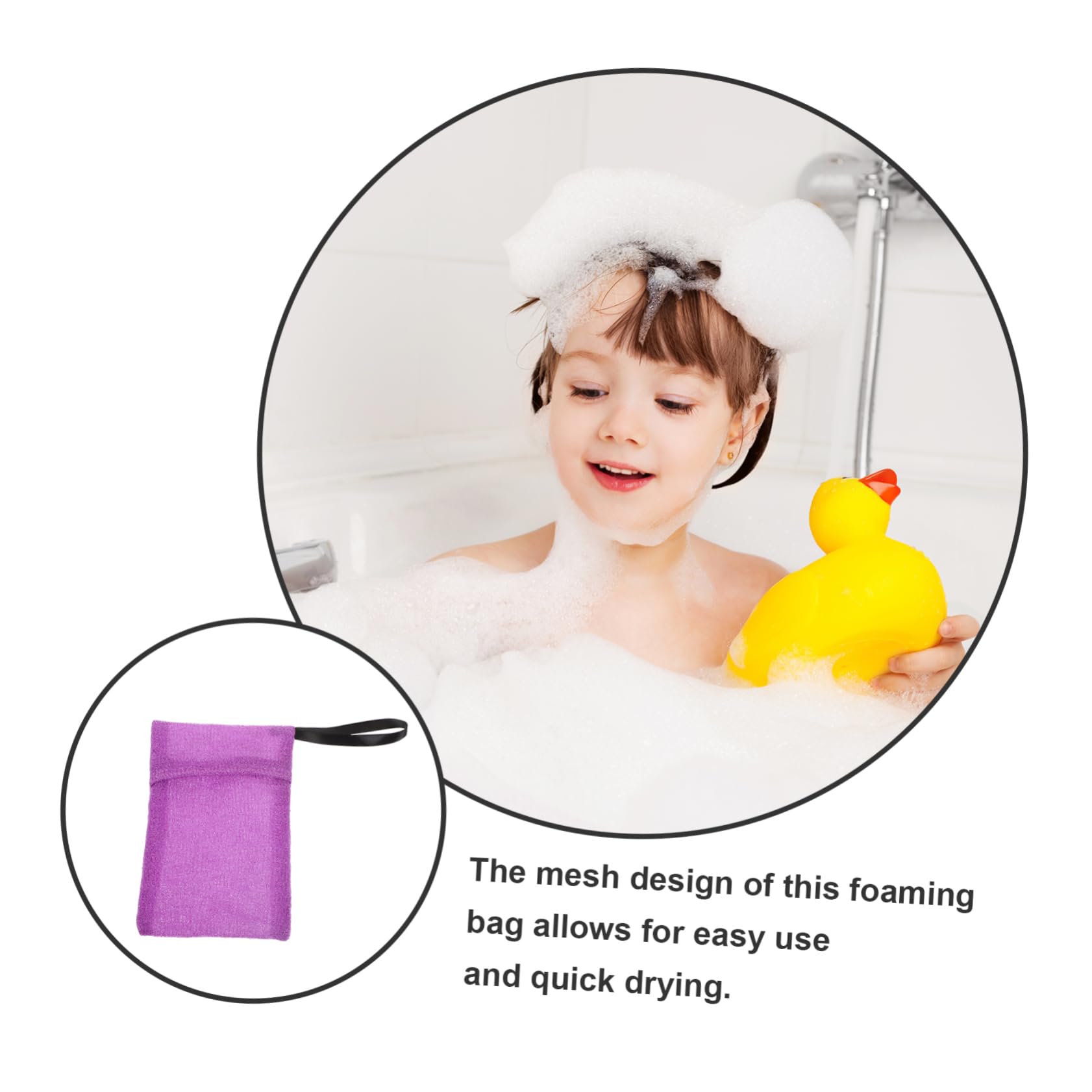 FRCOLOR Leak Proof Soap Travel Case - Purple Nylon Soap Pouch & Scrubber for Homemade Soap, Shampoo Bars | Perfect for Camping, Gym, Travel & Home Use