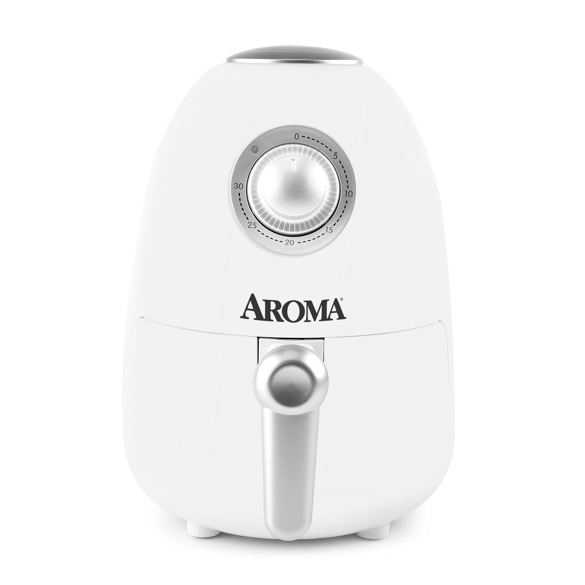 Aroma Housewares 2-Quart Air Fryer with Built-In Timer & Nonstick Cooking Pan - White (AAF-200) - Perfect for Small Kitchens, Dorms & Healthy Cooking