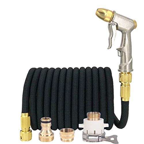 **100ft Retractable Garden Hose with Nozzle - High Pressure Expandable Water Hose for Car Washing, Lawn Watering & Outdoor Cleaning (30m, Black) - Durable & Lightweight for Home, Yard & Vehicle Care**