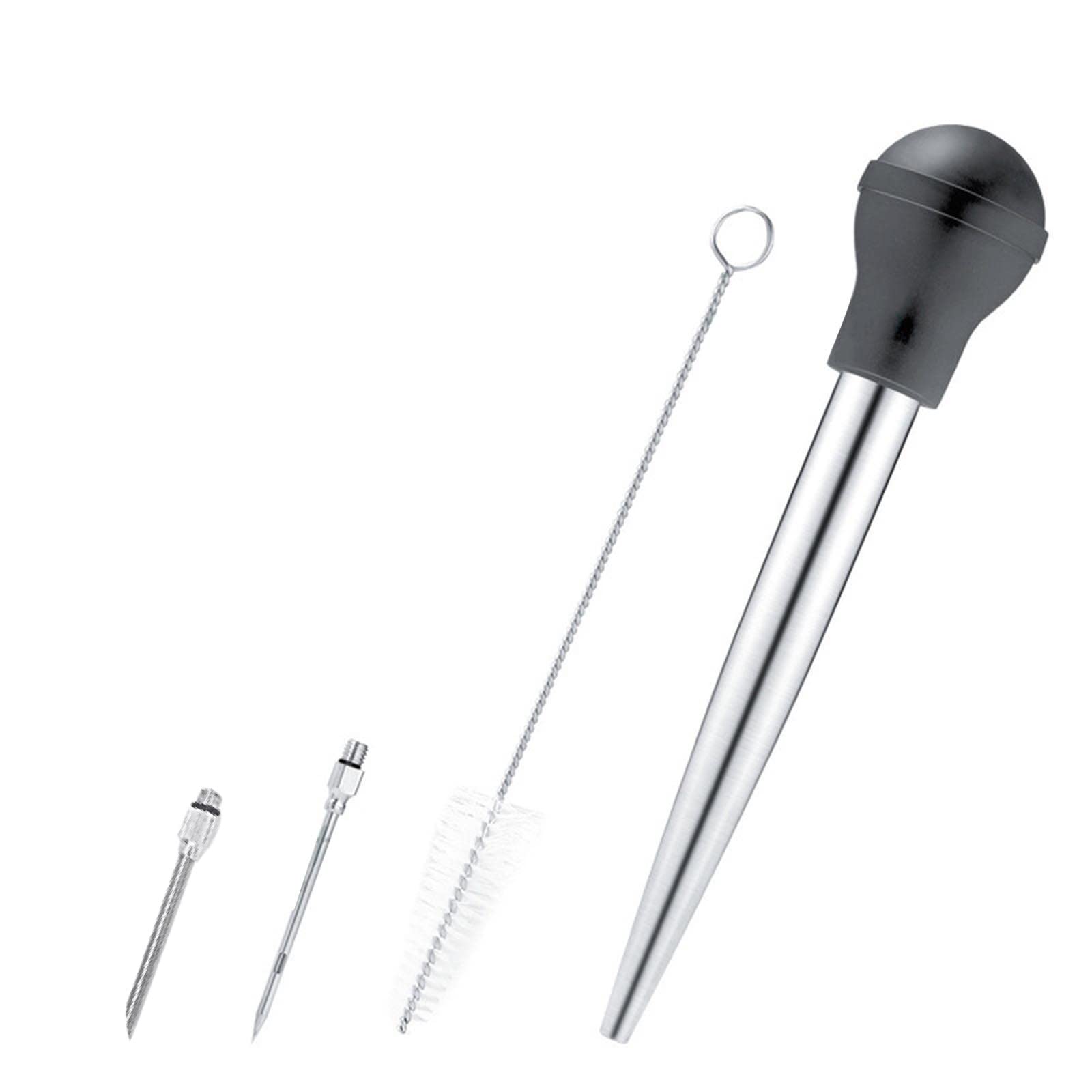2# IP Silicone Turkey Seasoning Pump Drip Oil Tube with Cleaning Brush - BBQ Grill Basting Tool for Thanksgiving, Roasting, Smoking & Grilling