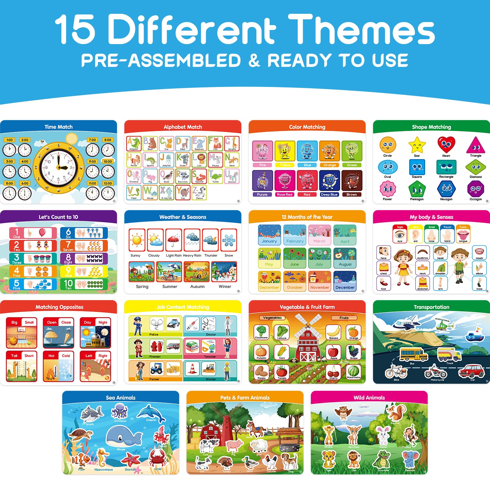 iHarPro Montessori Busy Book for Toddlers 3+ Years - Preschool Learning Activities, Autism Sensory Toys, Travel Educational Toy with Storage Box & Writing Board - Perfect for Home, Classroom & Travel Use
