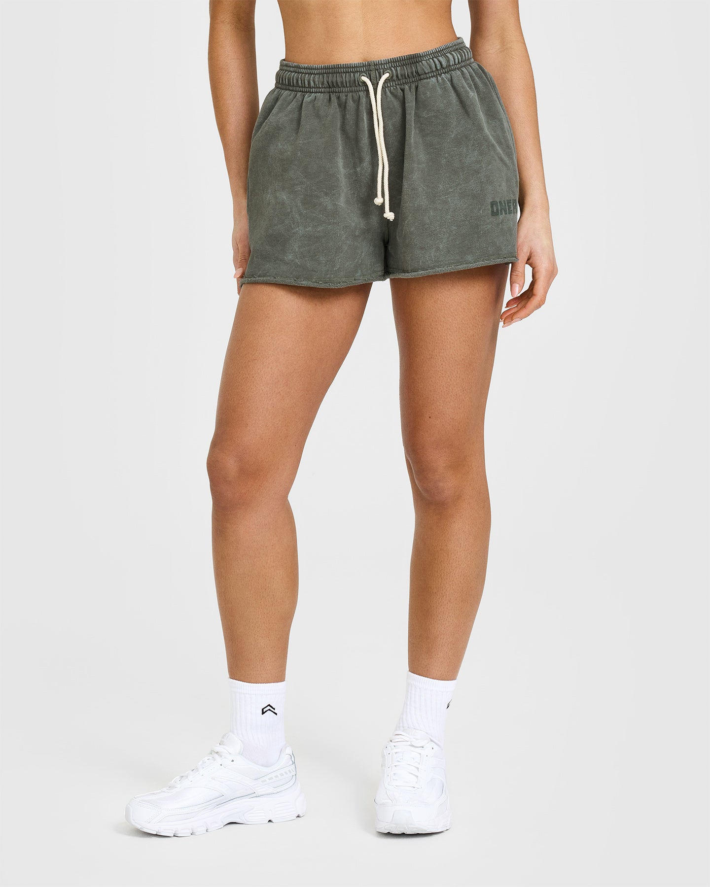 Raw Lounge Oversized Shorts for Men - Comfortable Washed Dark Khaki Casual Shorts | Perfect for Summer, Lounging, and Outdoor Activities