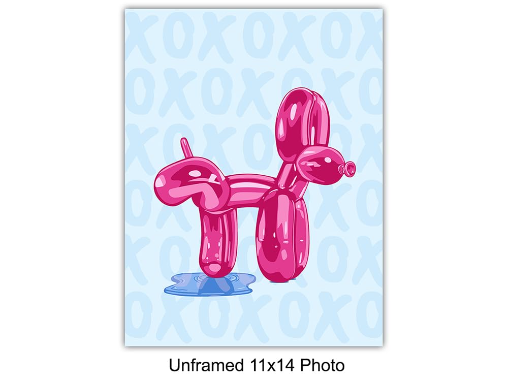 Trendy Pink & Blue Bathroom Wall Art Set - 11x14 Modern Preppy Decor for Men & Women - Funny Aesthetic Bathroom Accessories - Perfect for Pop Art Style Bathrooms, Guest Baths & Teen Room Decor