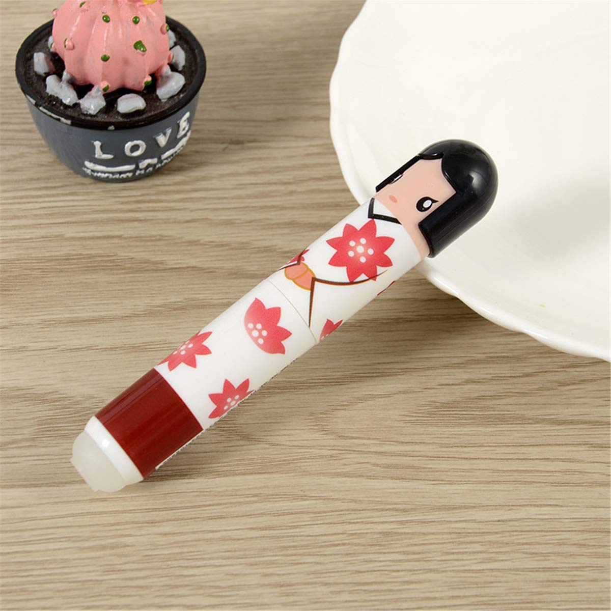 Japanese Kimono Doll Fashion Gel Pens - 6 Pack Cute Cartoon Ballpoint Pens for Creative Writing, School & Office Supplies | Perfect for Journaling, Note Taking & Gift Giving