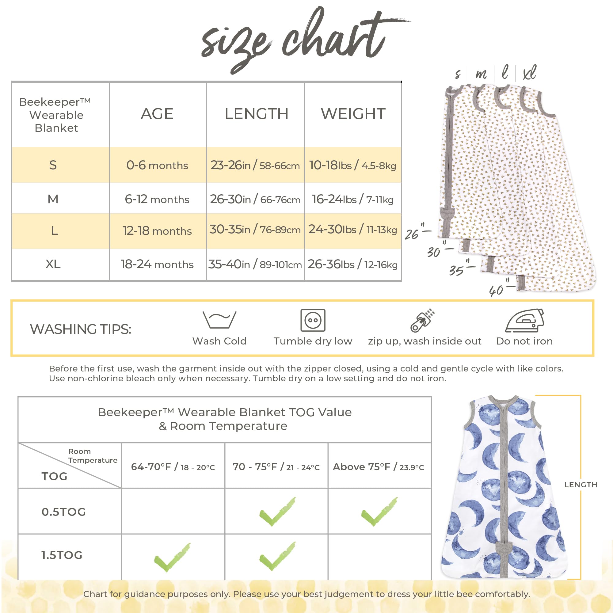 Burt's Bees Baby Beekeeper Wearable Blanket - 100% Organic Cotton Unisex Swaddle Transition Sack for Newborns & Infants - Lightweight 0.5 TOG or Medium Weight 1.5 TOG - Perfect for Safe Sleep, Nursery Essentials & Baby Shower Gifts