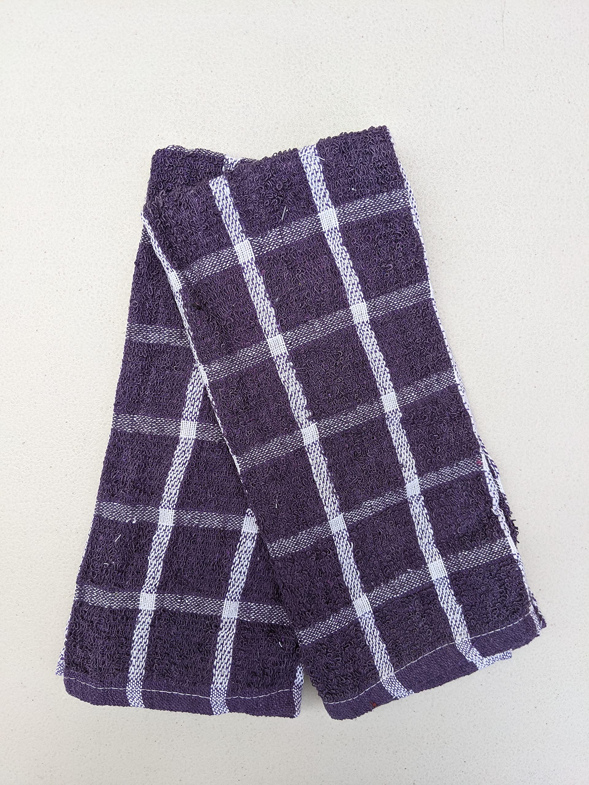 Premium 2-Pack Kitchen Towel and Dishcloth Set - Soft, Absorbent, Durable (Violet Purple White Stripes) - Perfect for Drying Dishes, Cleaning Countertops & Kitchen Decor