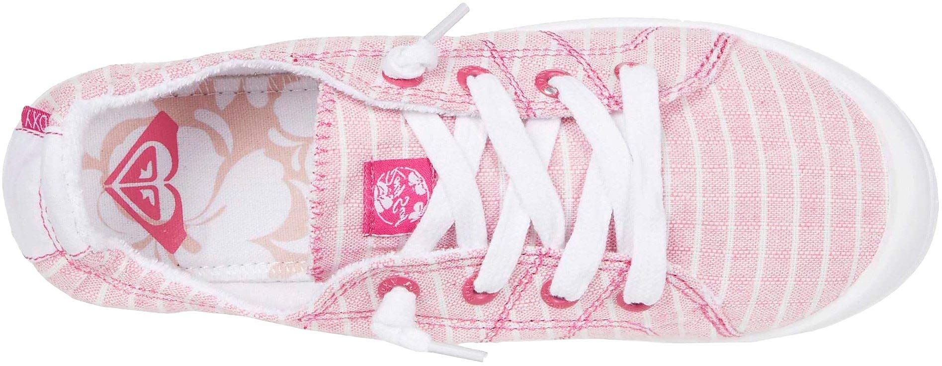 Roxy Kids Girl's Bayshore IV Pink Sneakers - Size 11 Little Kid/Big Kid - Comfortable Casual Shoes for School, Play & Everyday Wear