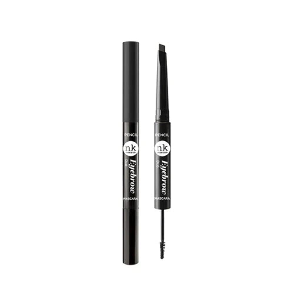 NICKA K Eyebrow Duo Pencil & Mascara - Black | Waterproof Eyebrow Pencil & Volumizing Mascara Set | Perfect for Everyday Makeup & Special Occasions