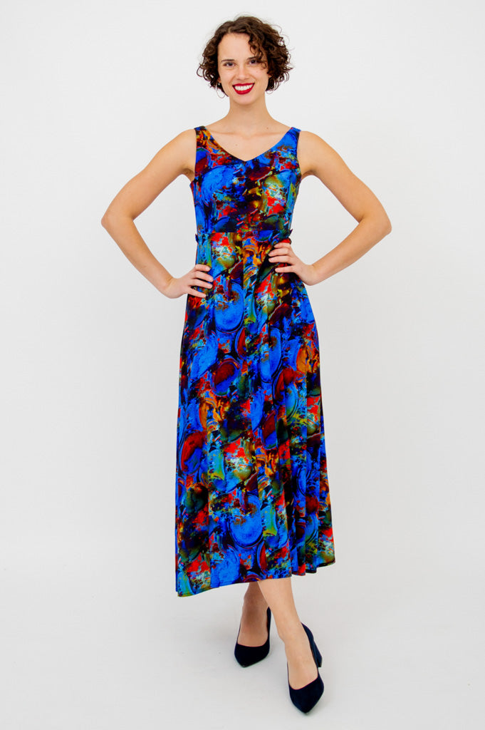 Artana Women's Coraline Dress - Soft Linen Bamboo Blend, Elegant Flowy Midi Dress for Summer, Beach, and Casual Outings