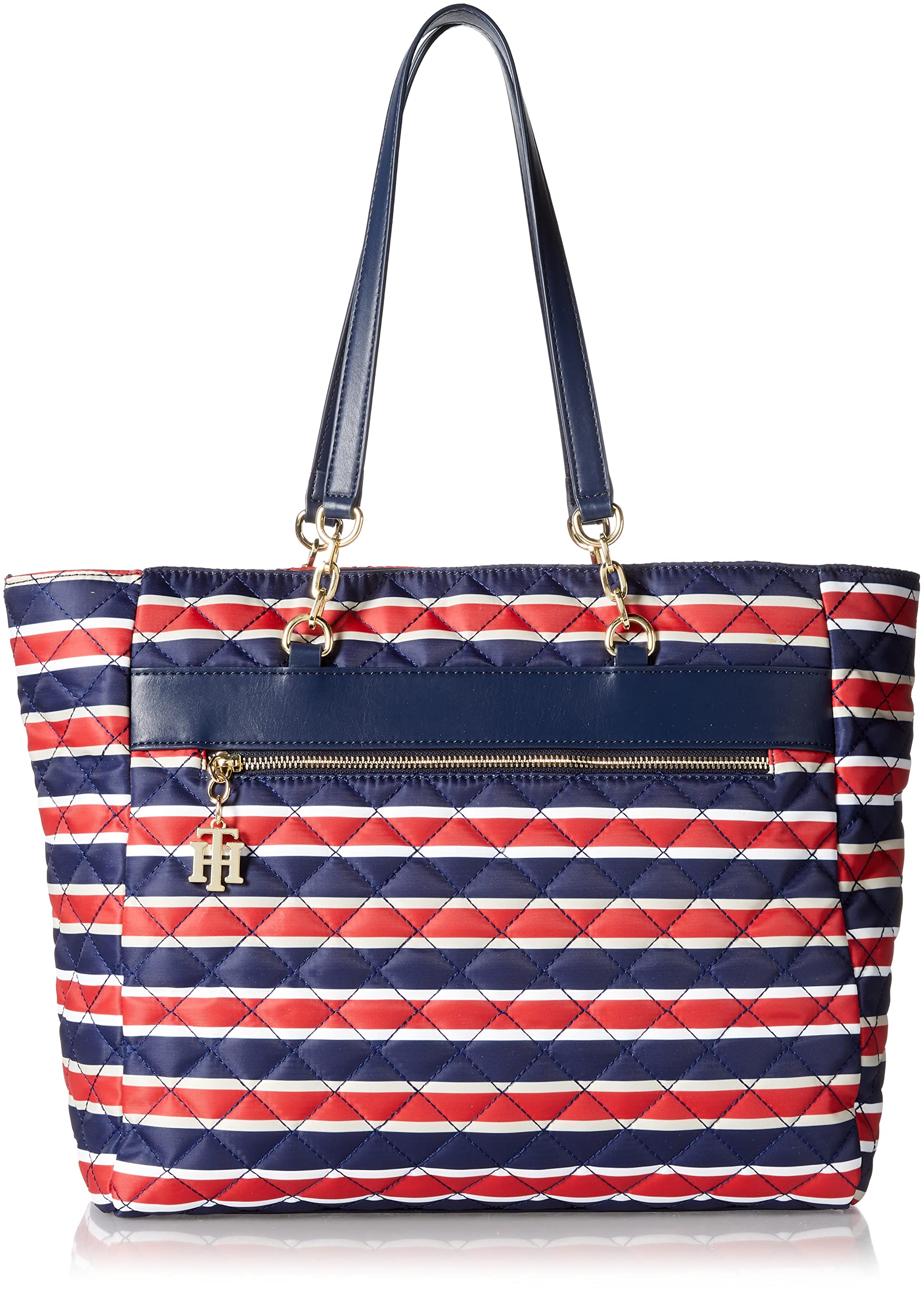 Tommy Hilfiger Women's Charming Tote Bag - Stylish & Spacious Handbag for Work, Travel & Everyday Use | Premium Leather Shoulder Bag with Multiple Pockets