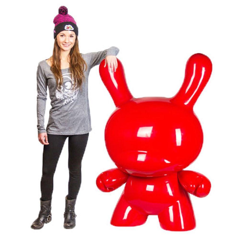 Kidrobot Giant Red 4 Foot Dunny Art Sculpture - Large Vinyl Collectible Figure for Home Decor, Office Display & Pop Art Collections