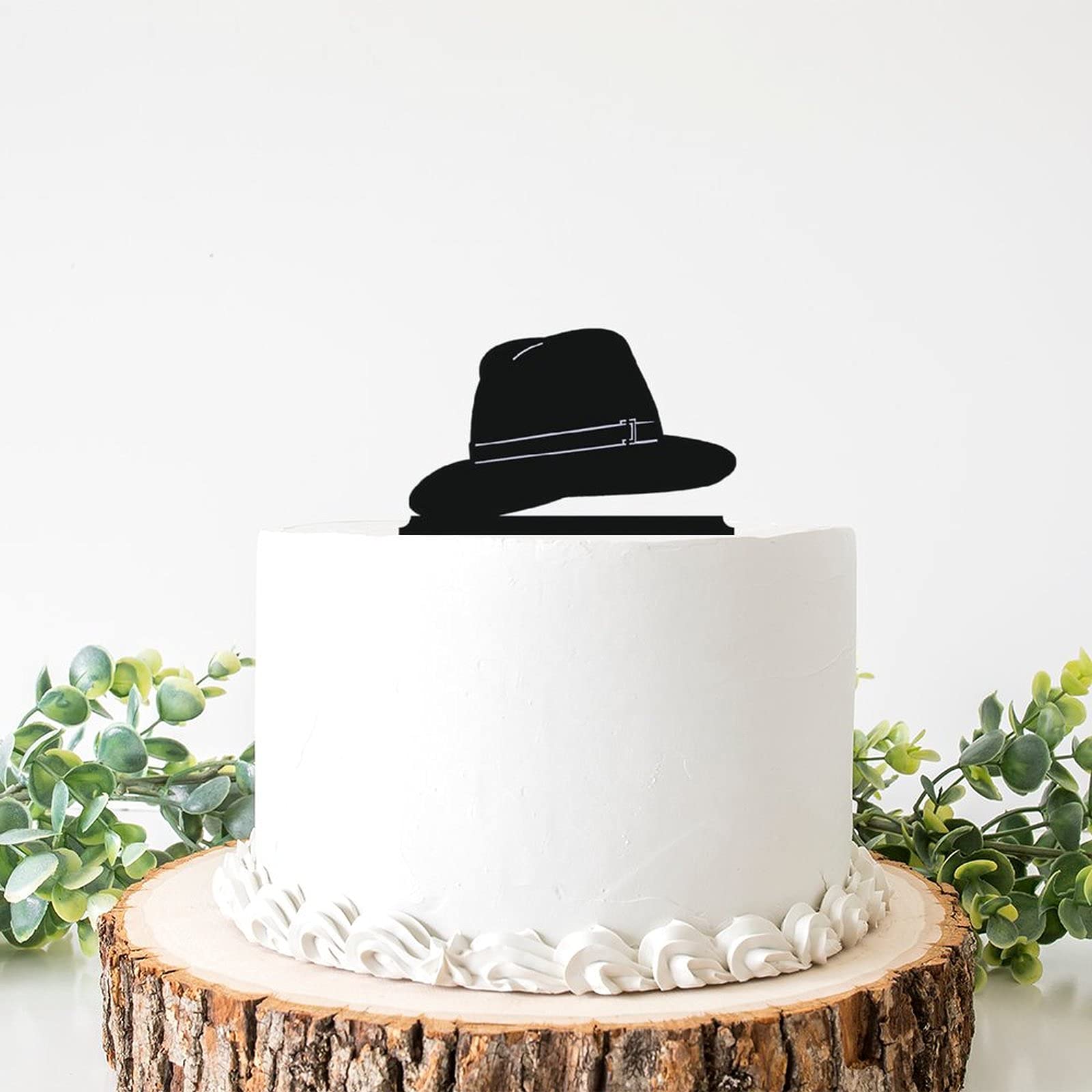 Stylish Black Fashion Hat Cake Topper - Elegant Cake Decoration for Birthday, Wedding & Party Celebrations