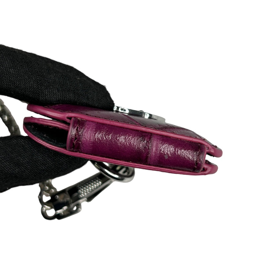 Vivienne Westwood Purple Leather Heart Keychain with Photo Holder & Mirror - Perfect for Handbags, Gifts & Everyday Essentials