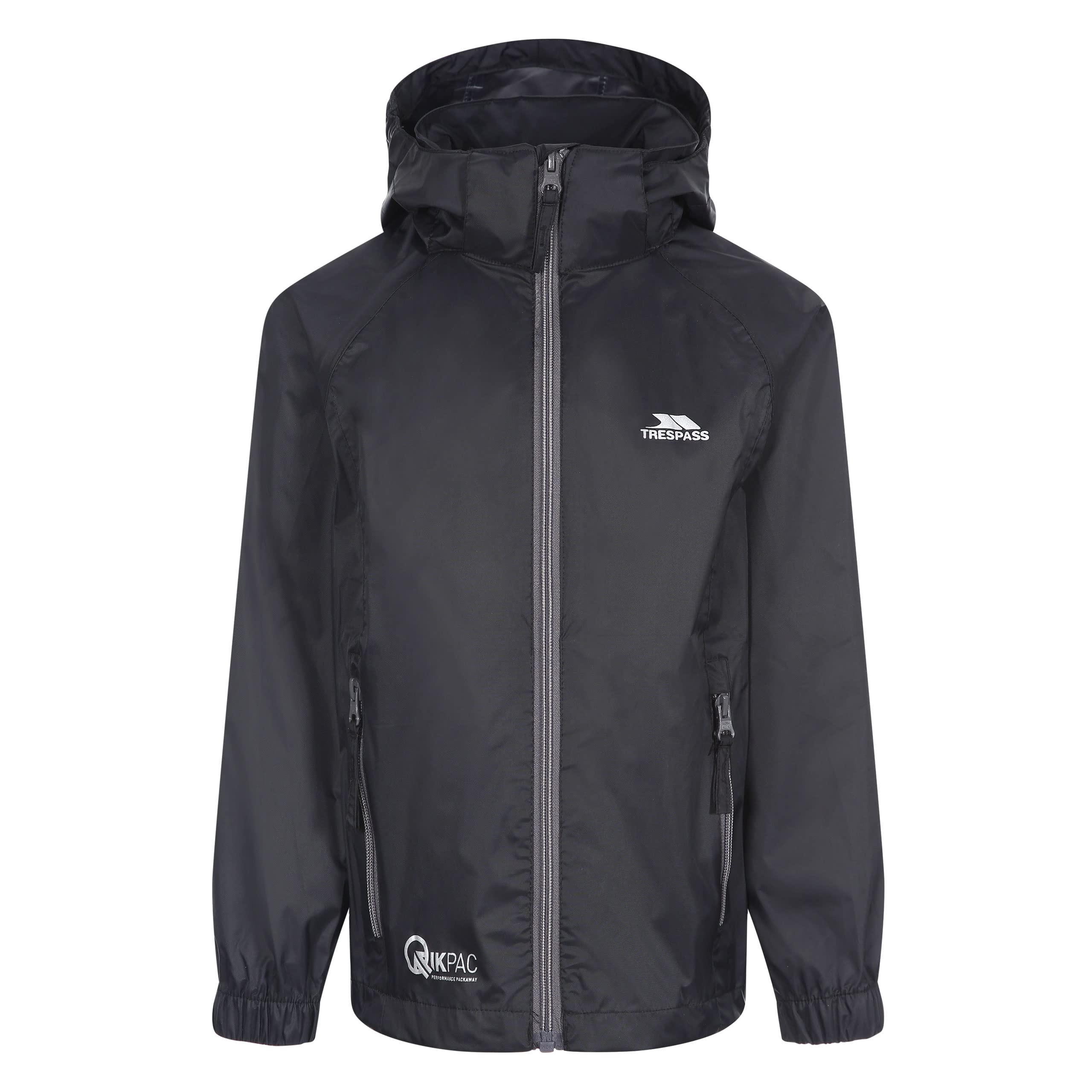 Trespass Kids Qikpac X Unisex Packaway Jacket - Lightweight Waterproof Raincoat for Boys & Girls - Perfect for School, Outdoor Play & Travel Adventures