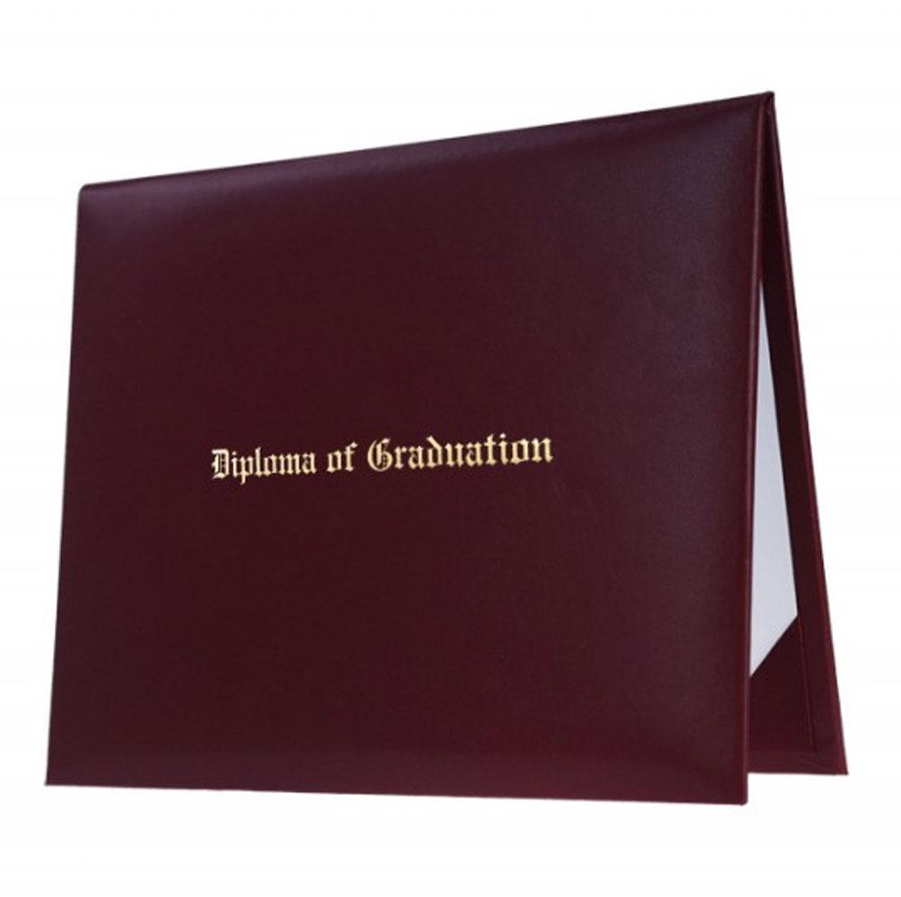 Premium Maroon Embossed Diploma Cover - Elegant High School Graduation Certificate Holder for Commencement & Display