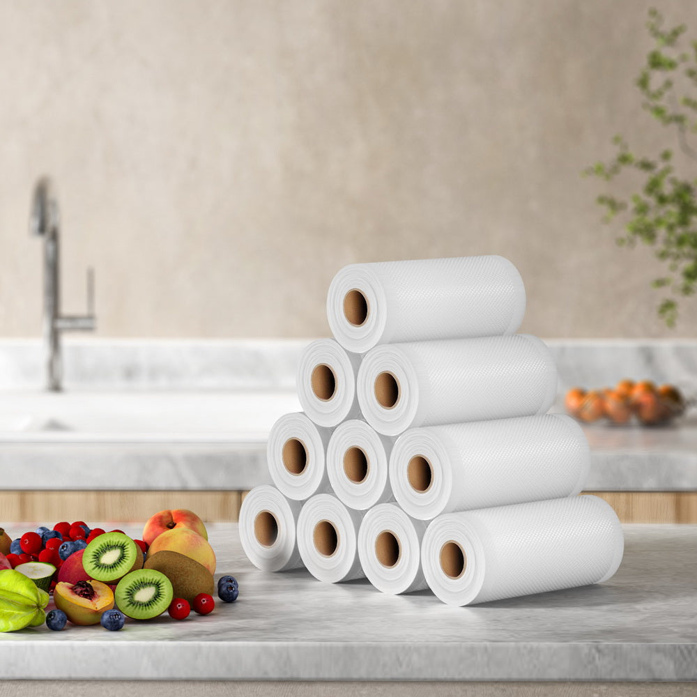 10 Rolls Vacuum Sealer Bags for Food Storage – 15cm x 6m Heat Seal Bags | Airtight Preservation for Sous Vide, Meal Prep & Freezer Storage