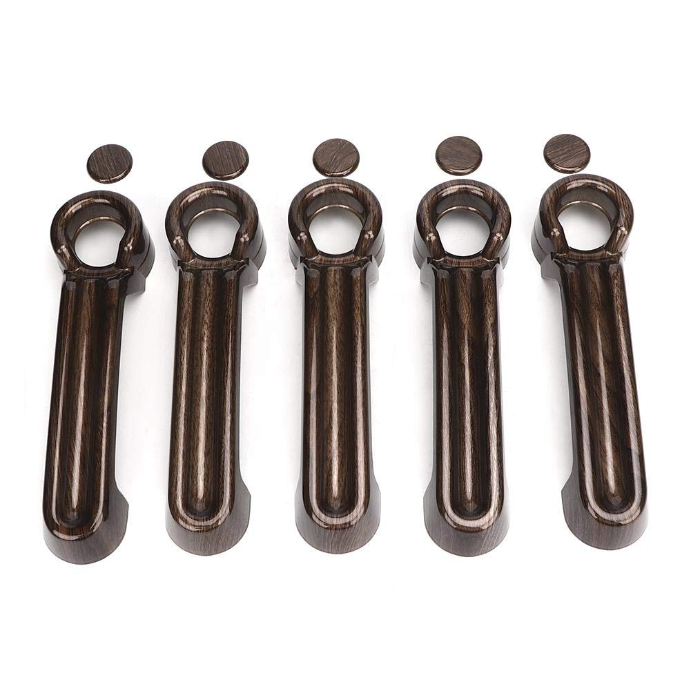 ABS Car Door Handle Shell Cover Trim - 10 Pcs Wood Grain Style for 2007-2017 Models - Durable Exterior Protection & Custom Upgrade for Toyota, Honda, Nissan Vehicles