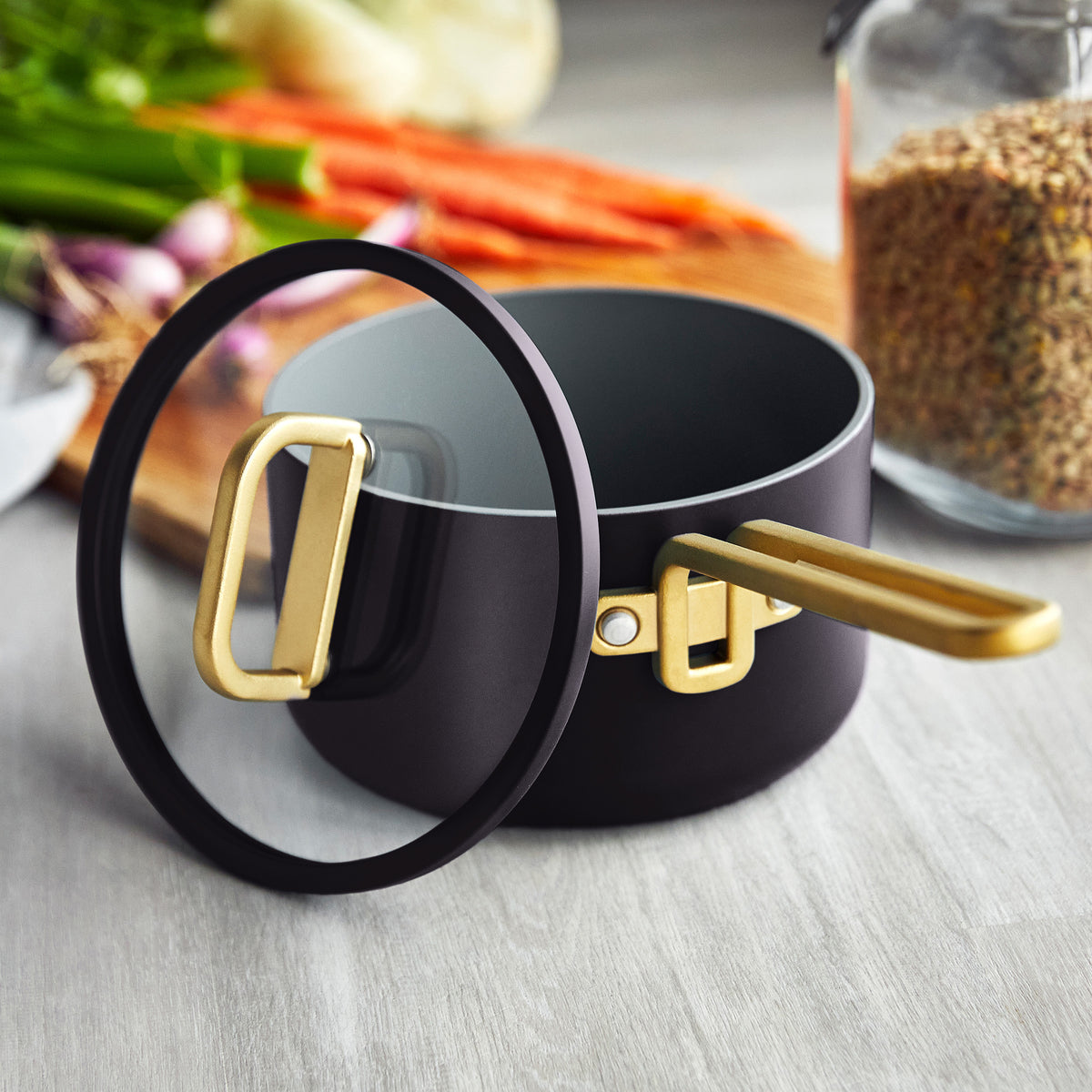 Stanley Tucci™ Ceramic Nonstick 3-Piece Mini Cookware Set | Calabrian Fig Design | Perfect for Small Kitchens, Dorms & RV Cooking