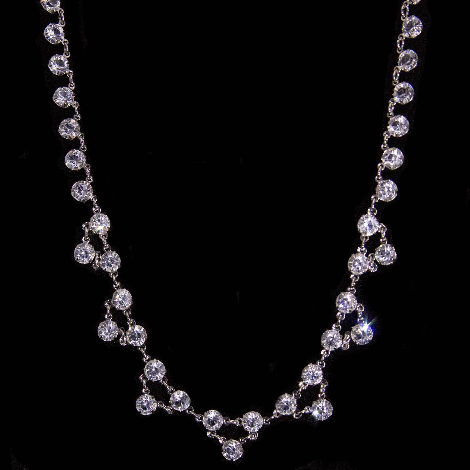 Vintage Austrian Crystal Collar Necklace - 1928 Jewelry Inspired Brilliant Statement Piece for Women | Perfect for Weddings, Parties & Special Occasions