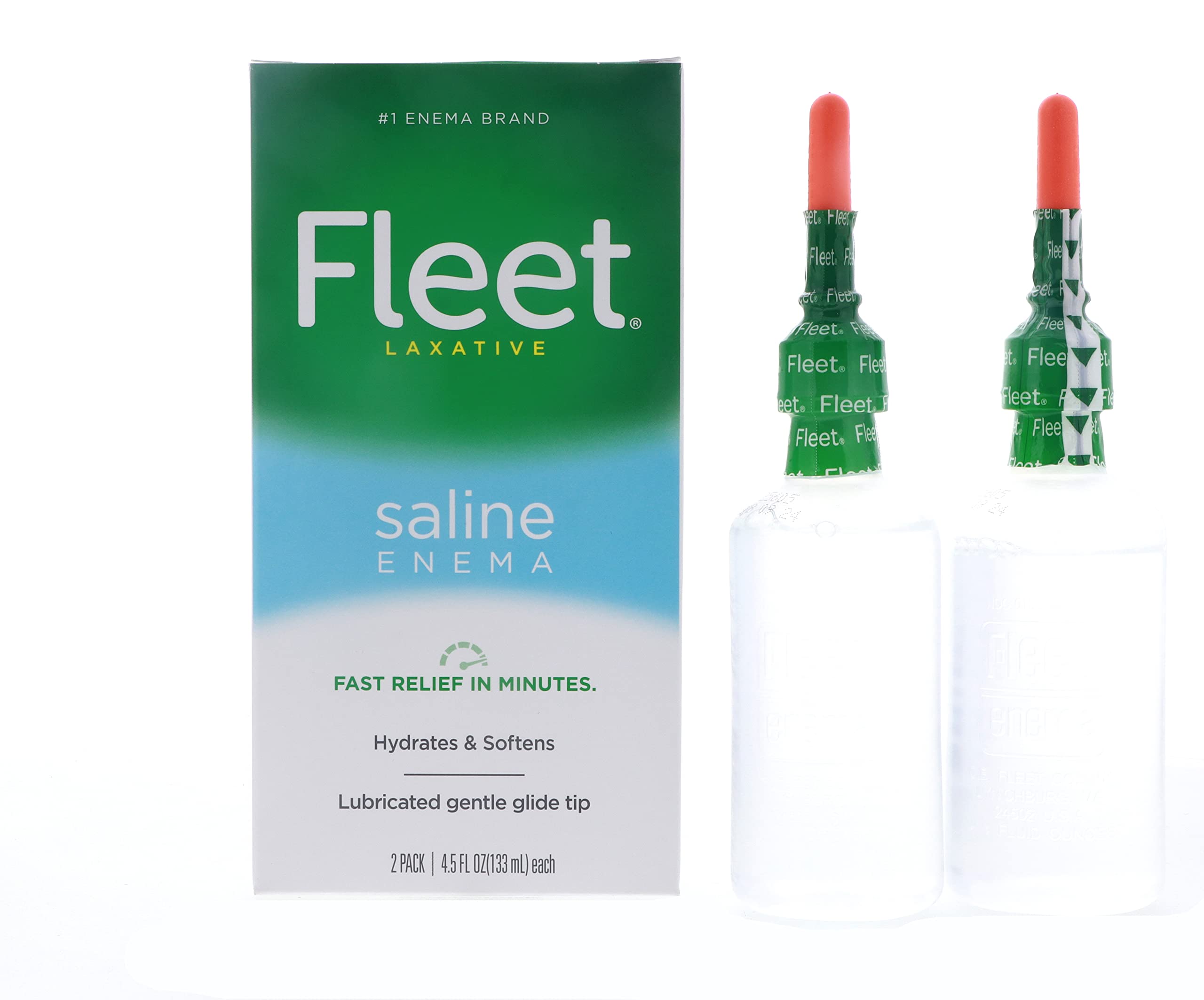 Fleet Saline Enema Twin Pack - 4.5 oz Bottles (Pack of 4) | Fast Relief for Constipation & Bowel Cleansing | Perfect for Colonoscopy Prep, Travel & Home Use