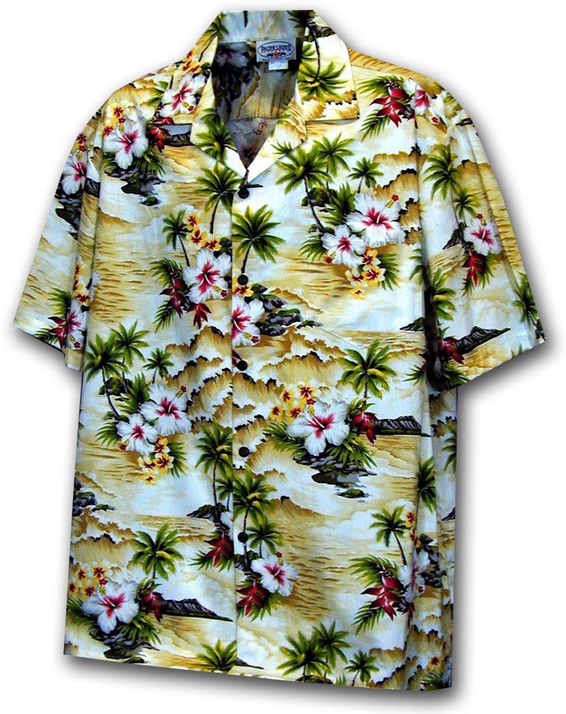 Waikiki Beach Boys Hawaiian Aloha Shirts for Men - Tropical Floral Print Short Sleeve Button Down Shirts - Perfect for Beach Vacations, Luau Parties & Summer Casual Wear