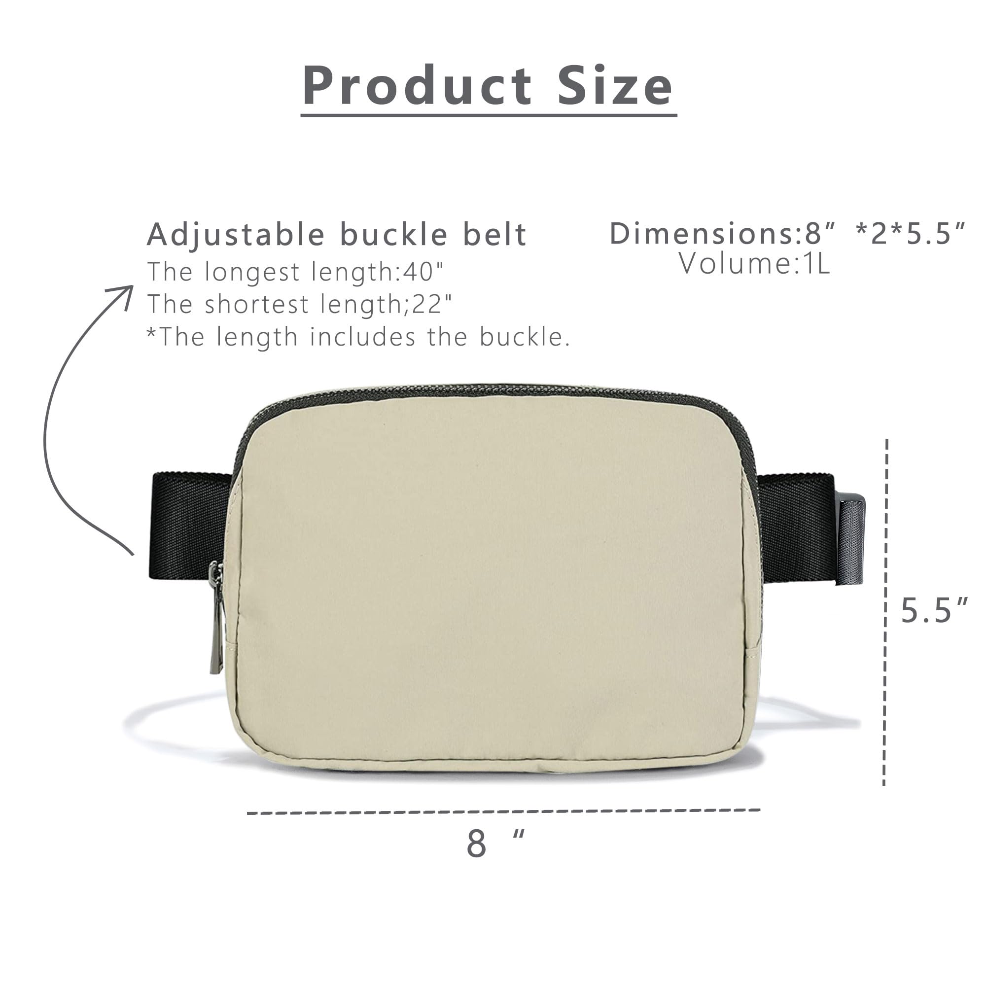 Beaufident Unisex Mini Belt Bag - Adjustable Waist Pack for Running, Travel & Workout - Waterproof Fanny Pack & Crossbody Bag - Perfect for Gym, Hiking & Daily Use