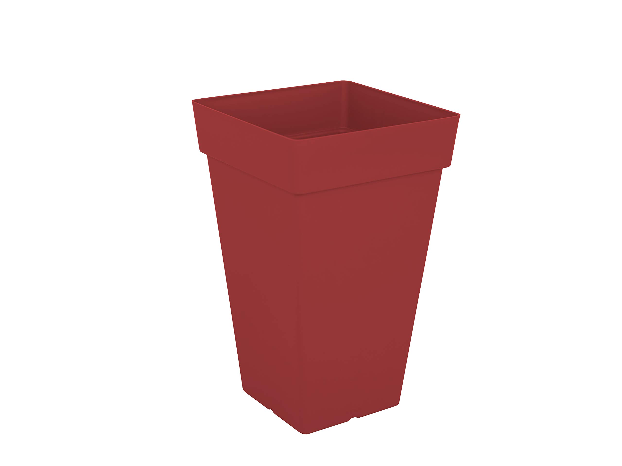 Capri Square High Pot 50cm - Dark Red Ceramic Planter for Indoor & Outdoor Plants - Perfect for Home Decor, Garden, Patio, and Balcony