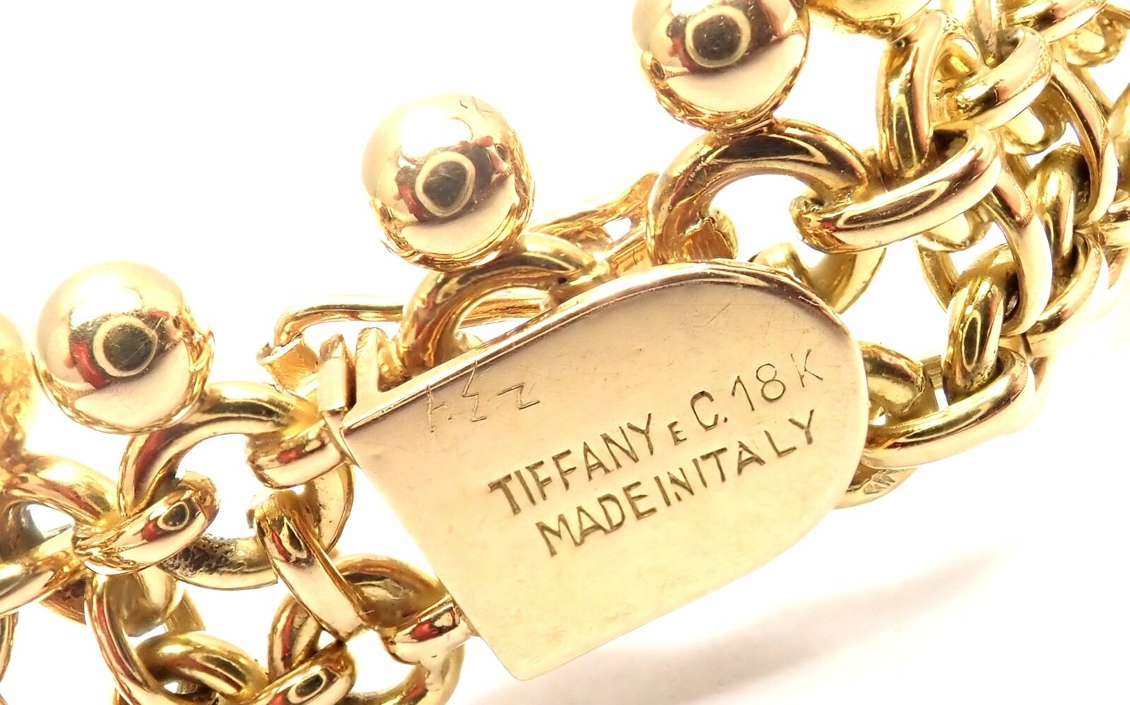 Vintage Authentic Tiffany & Co 18k Yellow Gold Ruby Collar Necklace - Luxury Jewelry Gift for Women, Perfect for Weddings & Special Occasions