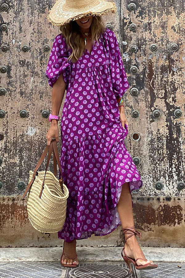 Stylish Puff Sleeve Tiered Midi Dress for Women | Floral Summer Dress for Parties, Weddings & Date Nights