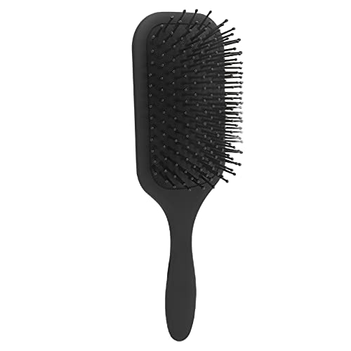 Soft Touch Air Cushion Hair Brush - Gentle Round Comb for Curly & Straight Hair - Reduces Tugging & Breakage - Perfect for Detangling, Styling & Everyday Use (Black)